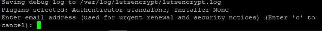 Lets Encrypt générate certificate